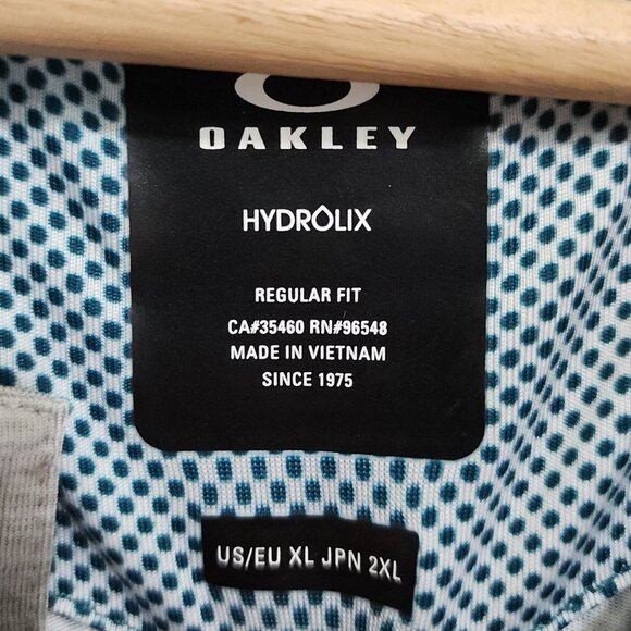 Oakley Men's Sand Block Polo Shirt Blue and Gray Size X-Large - Picture 11 of 13